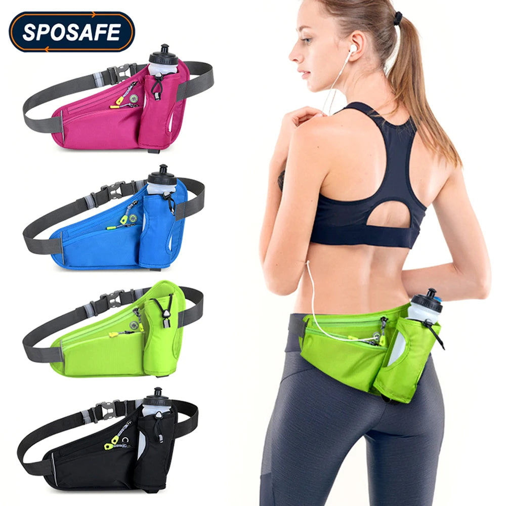 TrailFlow™ Reflective Hydration Waist Pack – Fanny Pack with Water Bottle Holder for Running, Hiking & Outdoor Fitness
