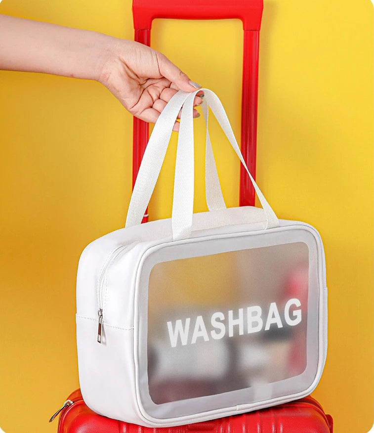 CrystalCarry™ Beauty Travel Case – Large Waterproof Clear Cosmetic Bag for Makeup & Toiletries