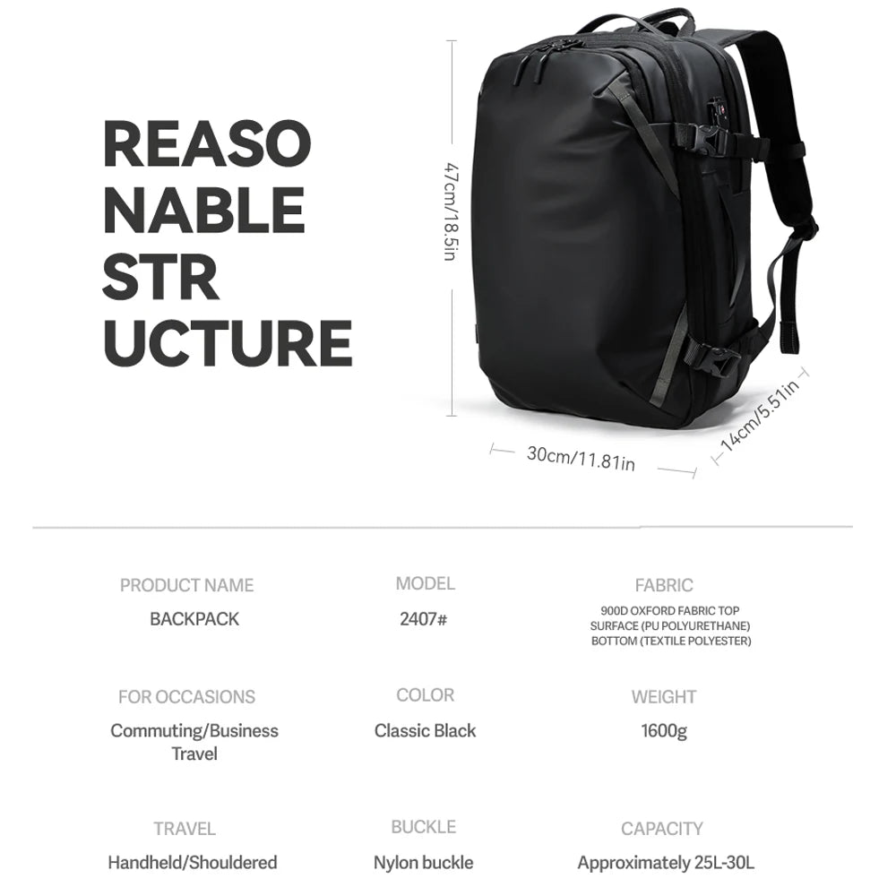 AirBack™ VacPack 40L – Expandable Travel Backpack with Built-In Vacuum Compression