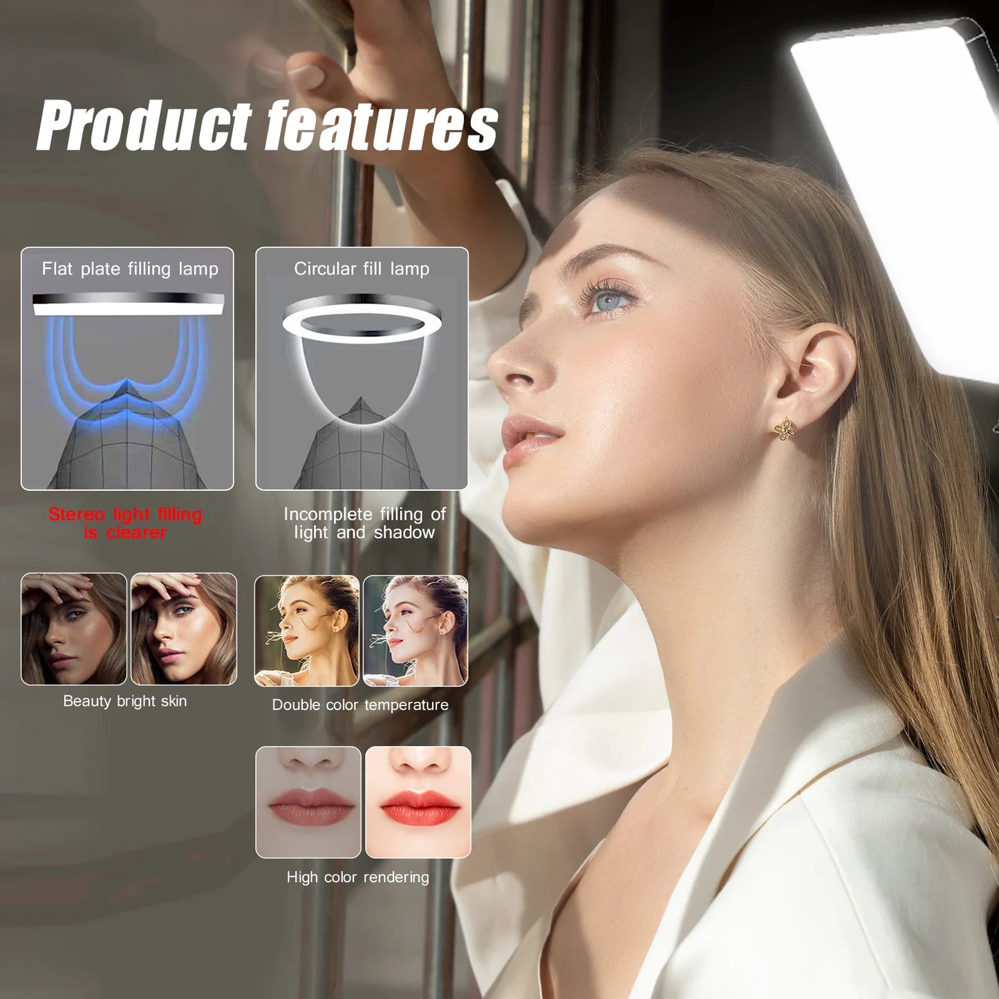 GlowStream™ LED Video Light – Adjustable Conference & Streaming Light with Tripod for TikTok, Zoom, & Photography