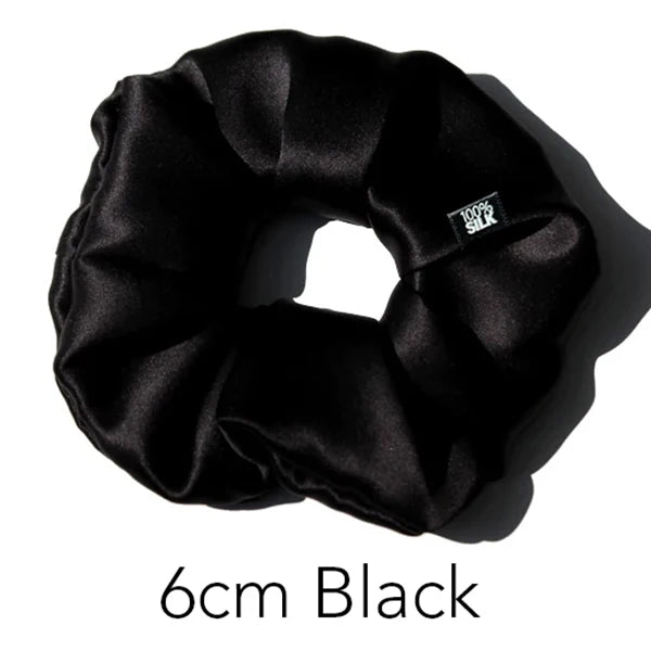 100% Mulberry Silk Oversized Scrunchies – XL Soft Hair Ties for Women & Girls, Gentle Elastic Ponytail Holders