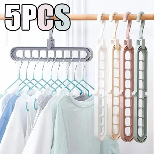 Slim Hang - 5pcs 9-hole wardrobe storage rack