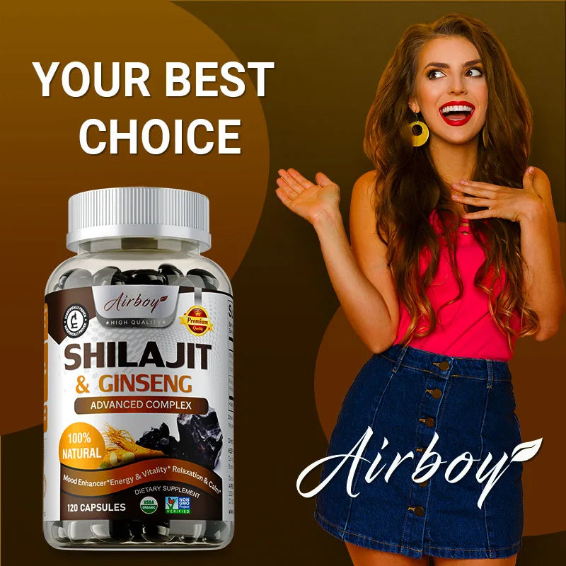 Shilajit & Ginseng Supplements - Enhance Nutrient Absorption and Promote Detoxificatione Endurance, Muscle Growth