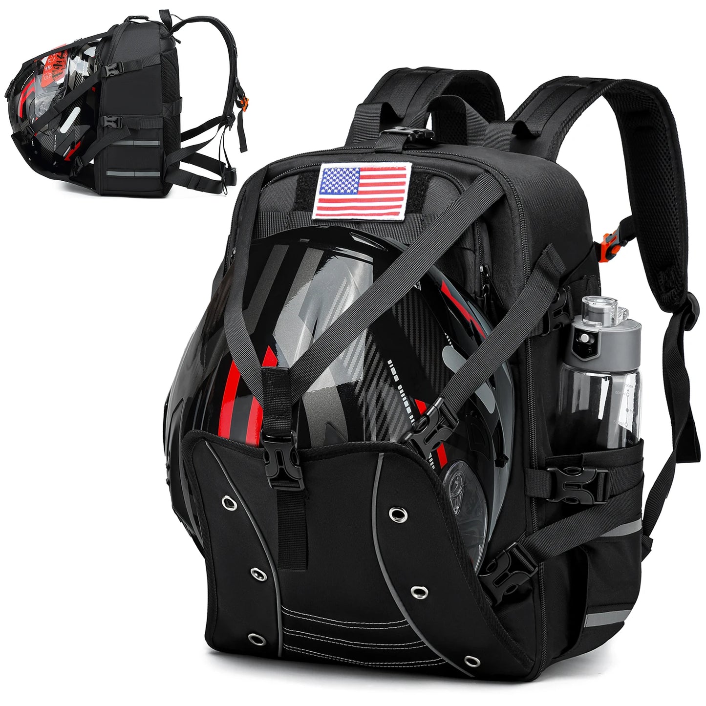 RiderVault™ Moto Helmet Backpack – Waterproof Large-Capacity Racing & Travel Gear Bag