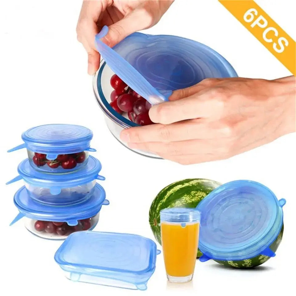 Multi-Size Reusable Silicone Stretch Lids – Keep Food Fresh Longer
