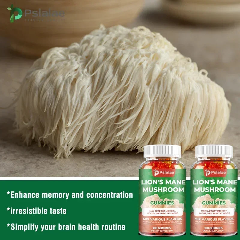 Lion's Mane Mushroom Supplements - Gummies for Focus and Clarity, Brain Support