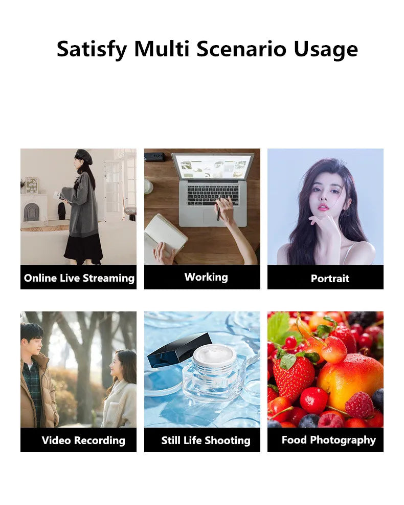 GlowFrame LED Light Panel Kit – 8"/12" Dimmable Video Light with Tripod for YouTube, Live Streaming & Studio Shoots