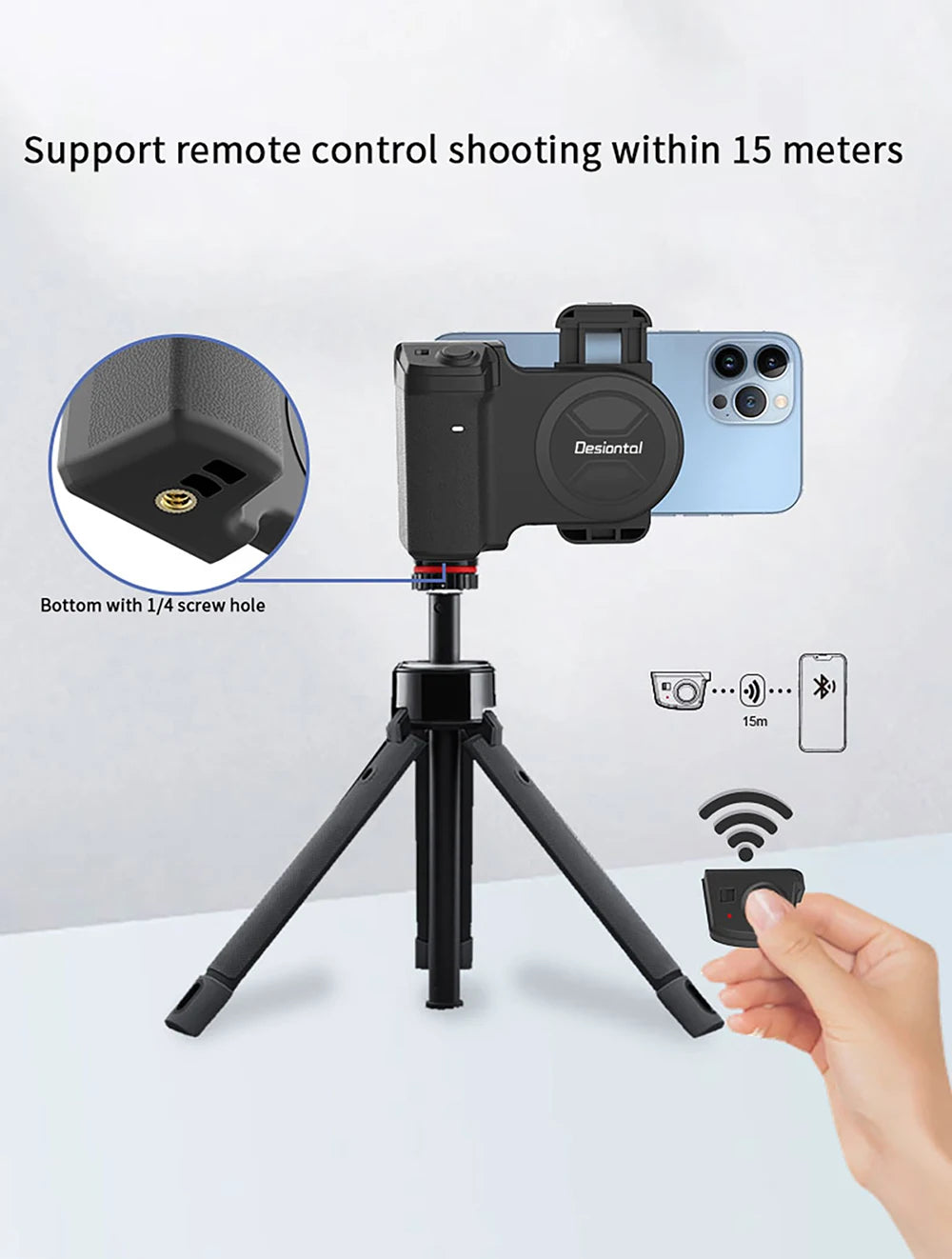 VlogPro Snap Handle – Magnetic Selfie Grip with Wireless Remote