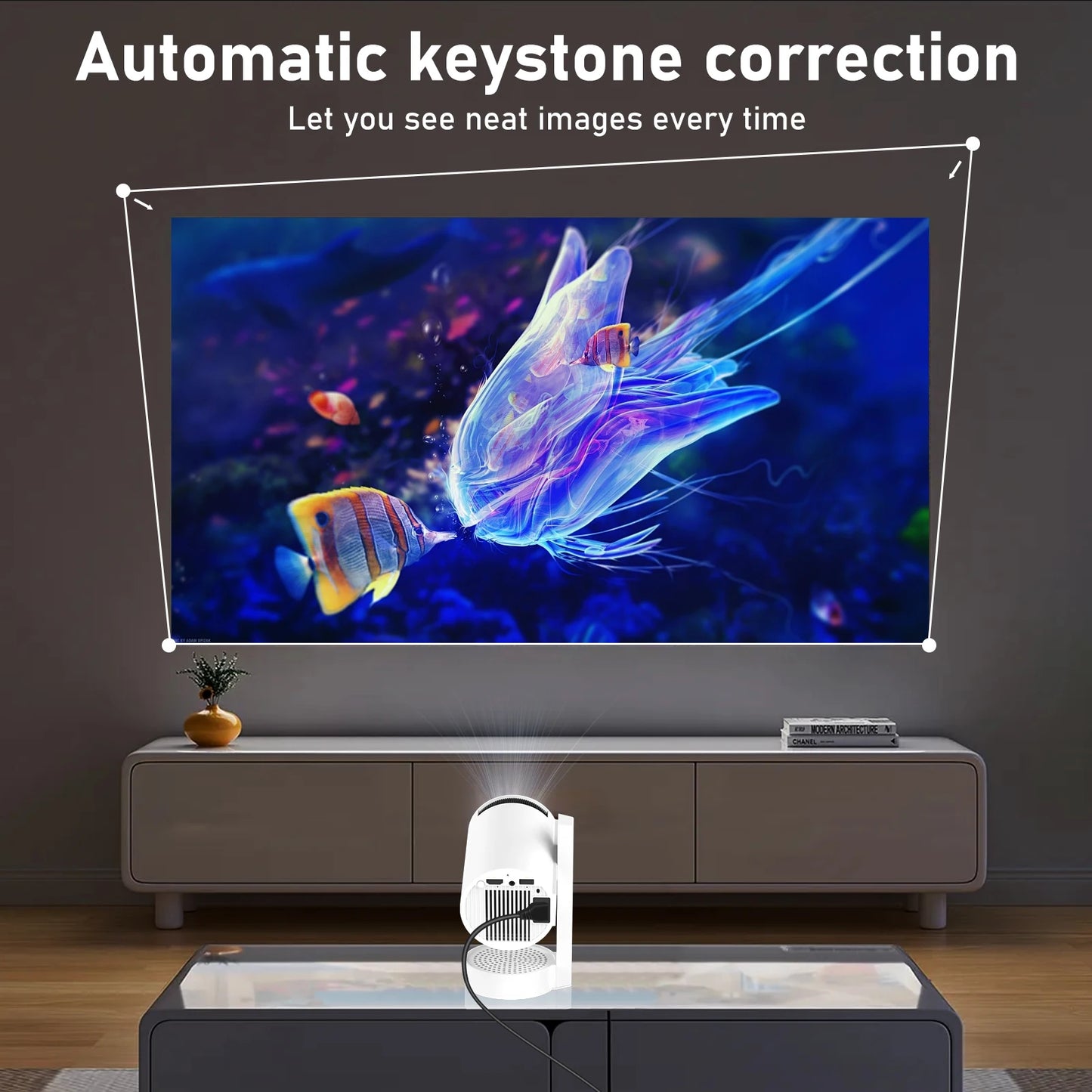 FlexView Smart Mini Projector – 270° Adjustable, WiFi, Bluetooth, Android 13, 720P HD