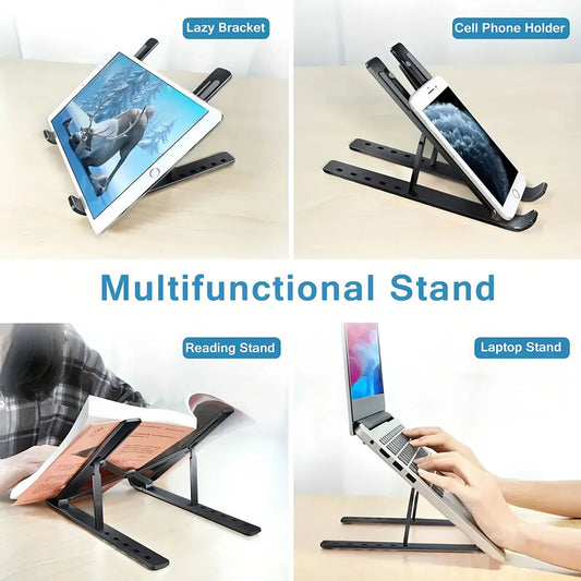 Folding Portable Laptop Stand with 7 Height Settings & Ventilation Support