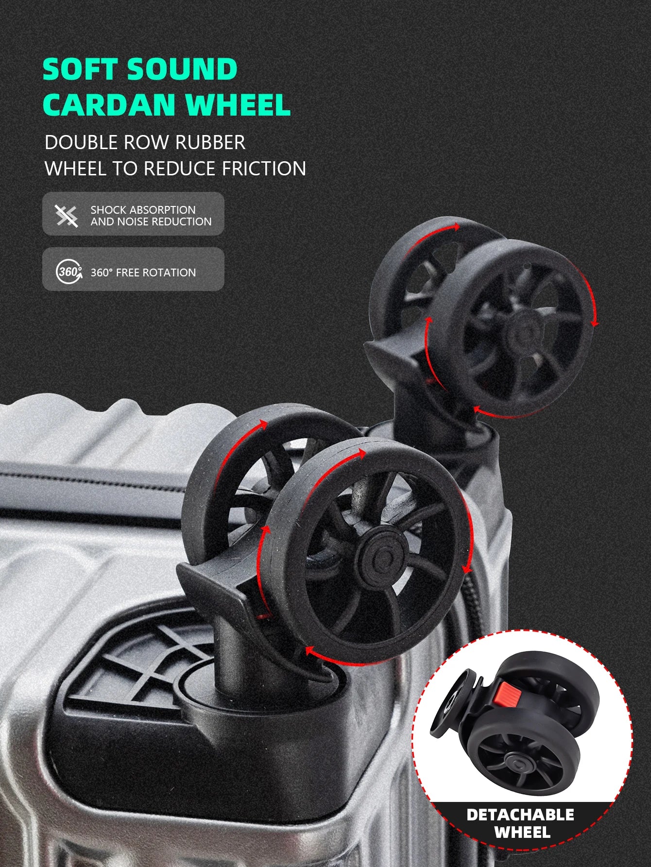 VintageVoyage™ Roller Suitcase 4 Piece Set - 14", 20", 24", and 28" sizes