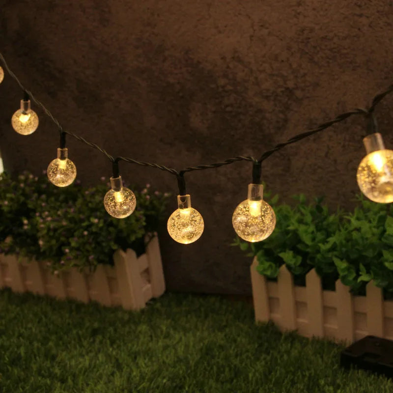 GlowDrop™ Solar Orb String Lights – Waterproof Bubble Ball Lights for Outdoor Patio, Garden & Holiday Parties