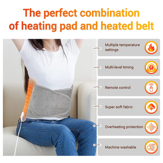 Ultra-Soft Heated Waist Wrap – 9 Heat Settings & 4 Timer Options