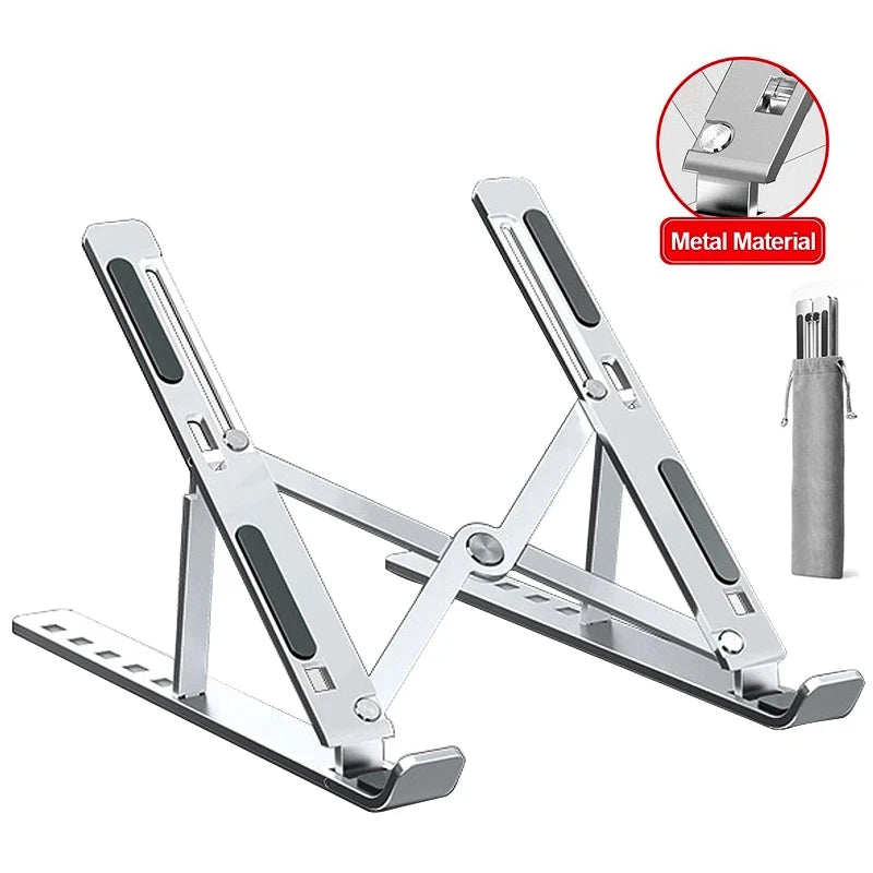 FlowStand™ - Folding Portable Laptop Stand with 7 Height Settings & Ventilation Support