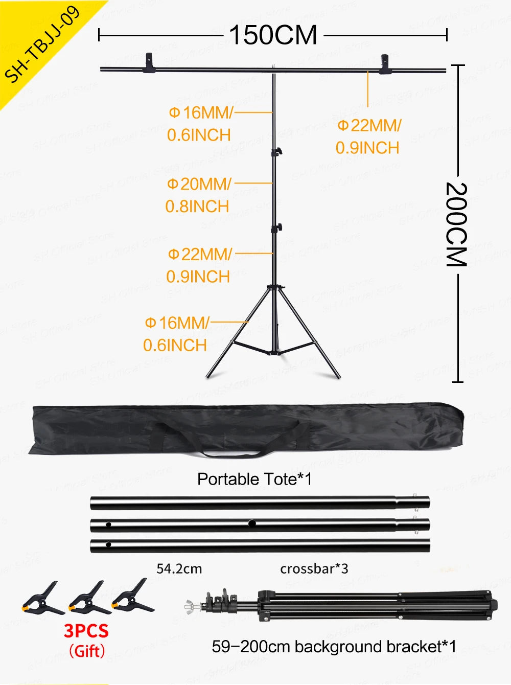 T-shaped Photography Background Stand - Adjustable Support System For Green Screen