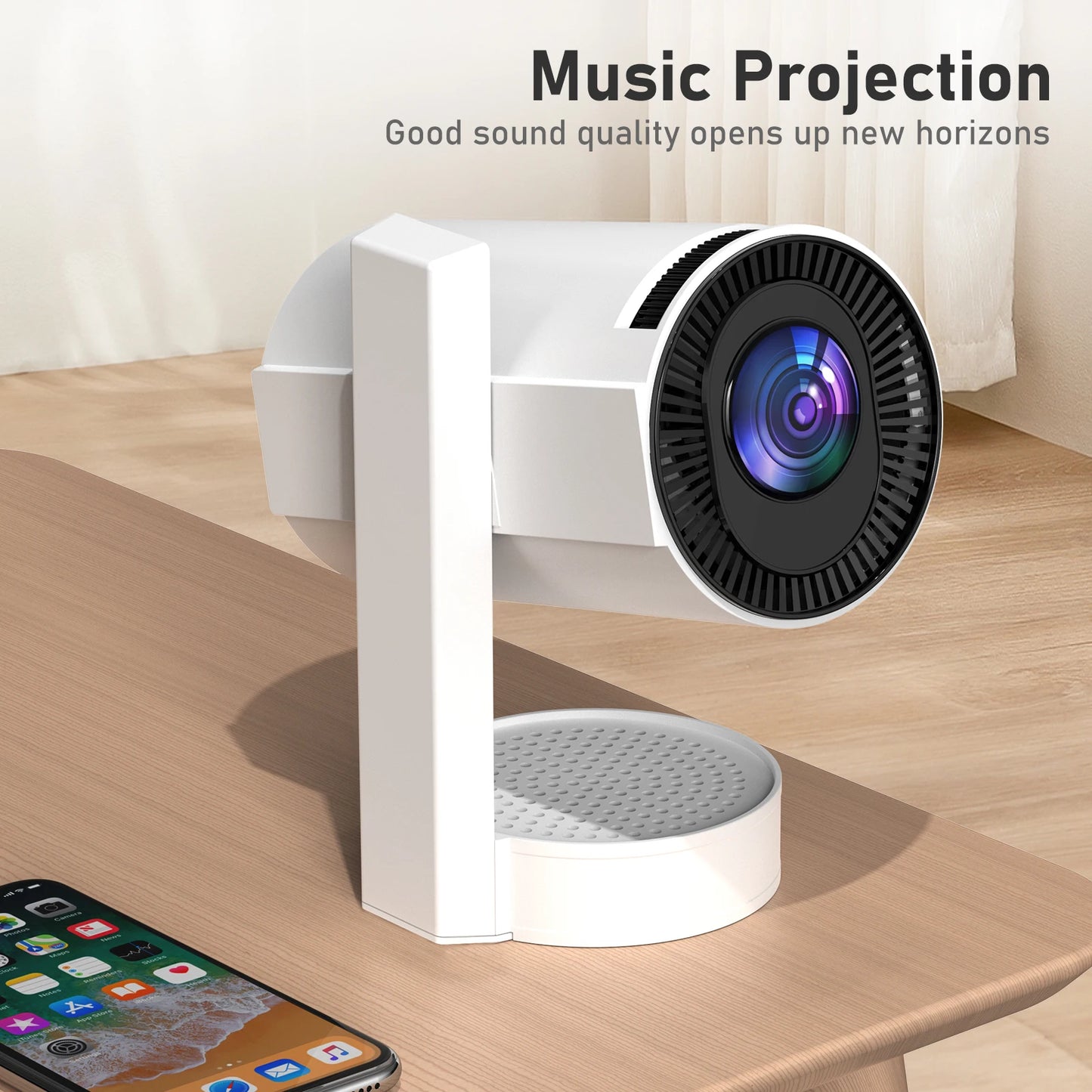 FlexView Smart Mini Projector – 270° Adjustable, WiFi, Bluetooth, Android 13, 720P HD
