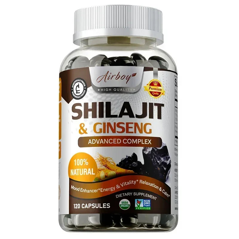 Shilajit & Ginseng Supplements - Enhance Nutrient Absorption and Promote Detoxificatione Endurance, Muscle Growth