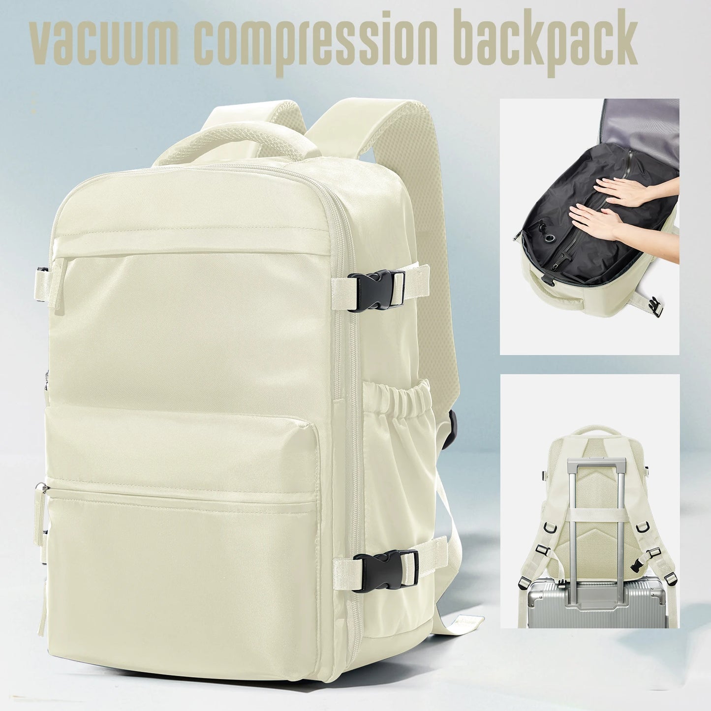 AirPack™ 30L Compression Travel Backpack – Sleek Business & Outdoor Laptop Carry with Expandable Vacuum Storage
