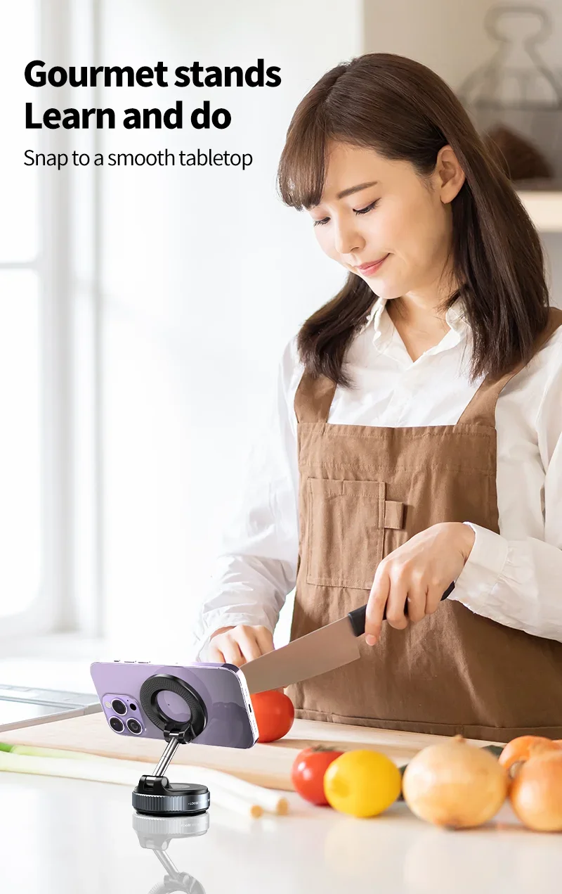 Smooth Surface Vacuum/Magnet 360º Phone Stand