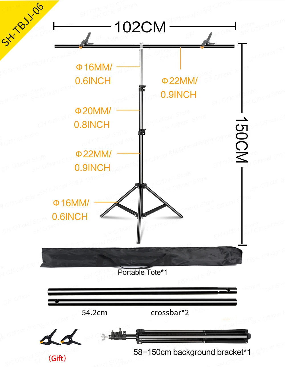 T-shaped Photography Background Stand - Adjustable Support System For Green Screen