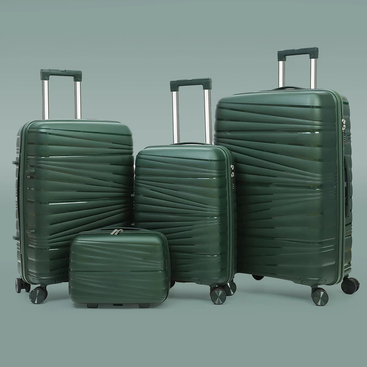VintageVoyage™ Roller Suitcase 4 Piece Set - 14", 20", 24", and 28" sizes