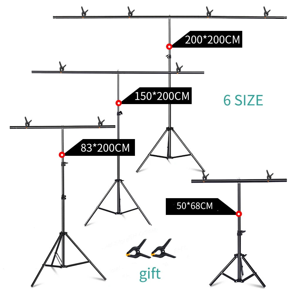 T-shaped Photography Background Stand - Adjustable Support System For Green Screen