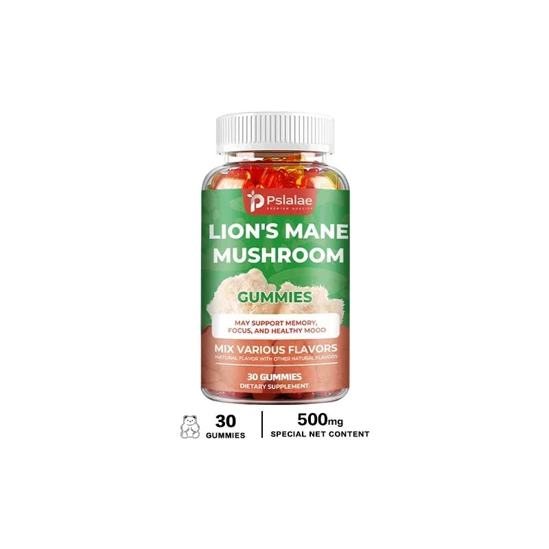 Lion's Mane Mushroom Supplements - Gummies for Focus and Clarity, Brain Support