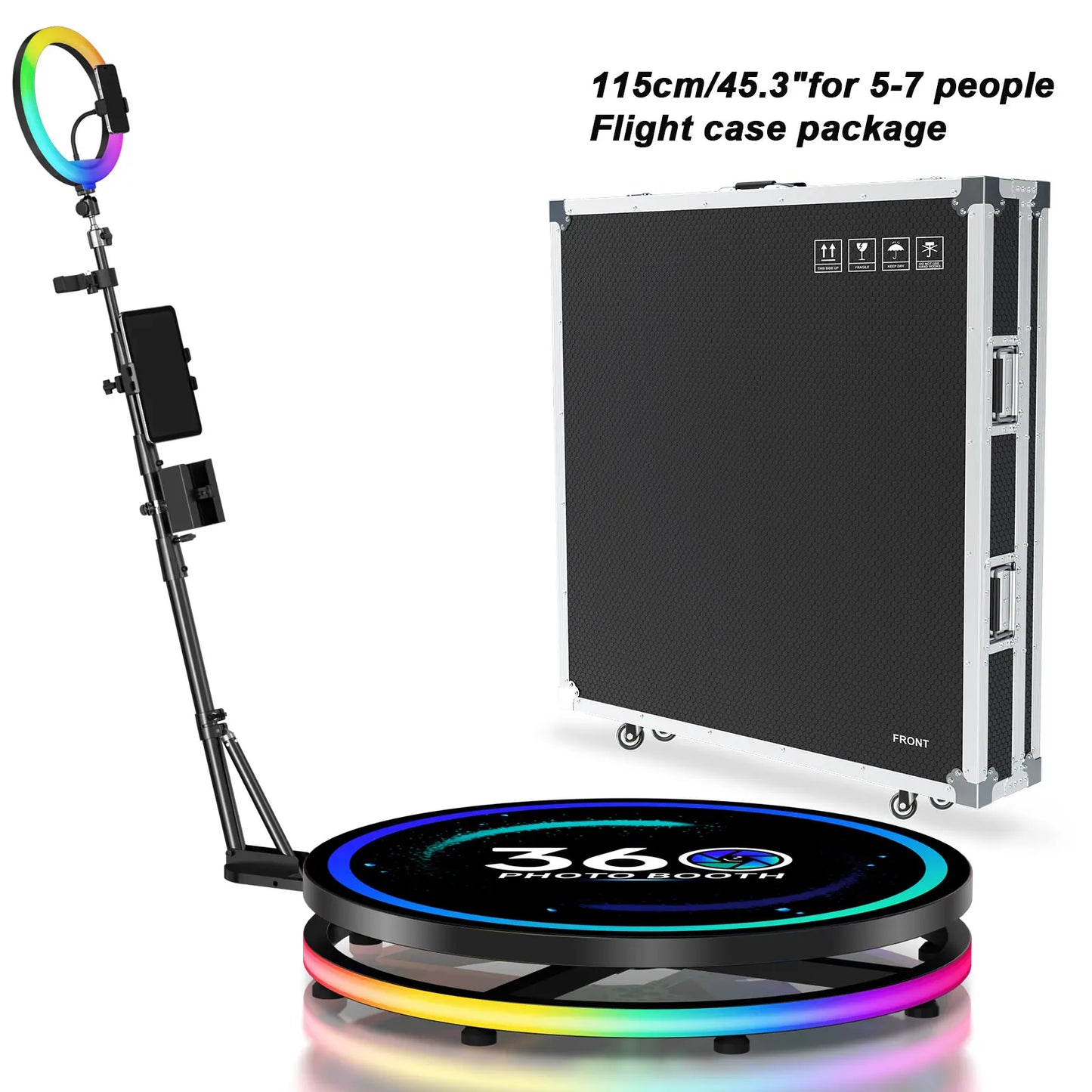 SpinStar™ 360 Photo Booth – APP & Remote Controlled Video Booth with RGB Ring Light for Events, Parties & Content Creation