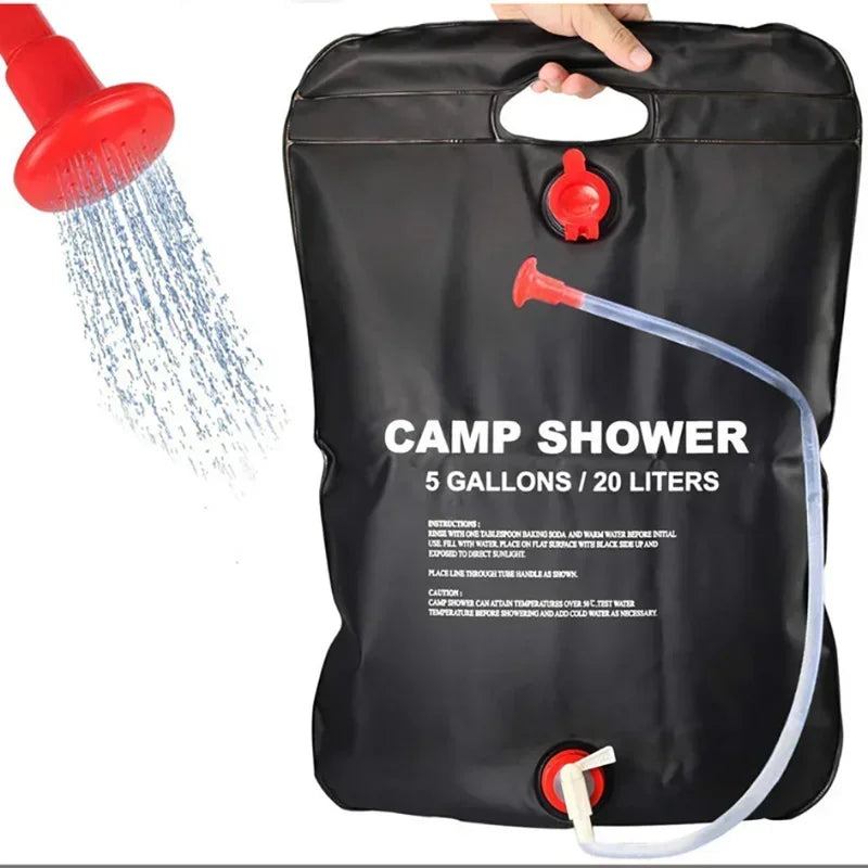 SunSoak™ 20L Solar Camp Shower – Portable Heated Outdoor Shower Bag for Travel, Hiking & Camping