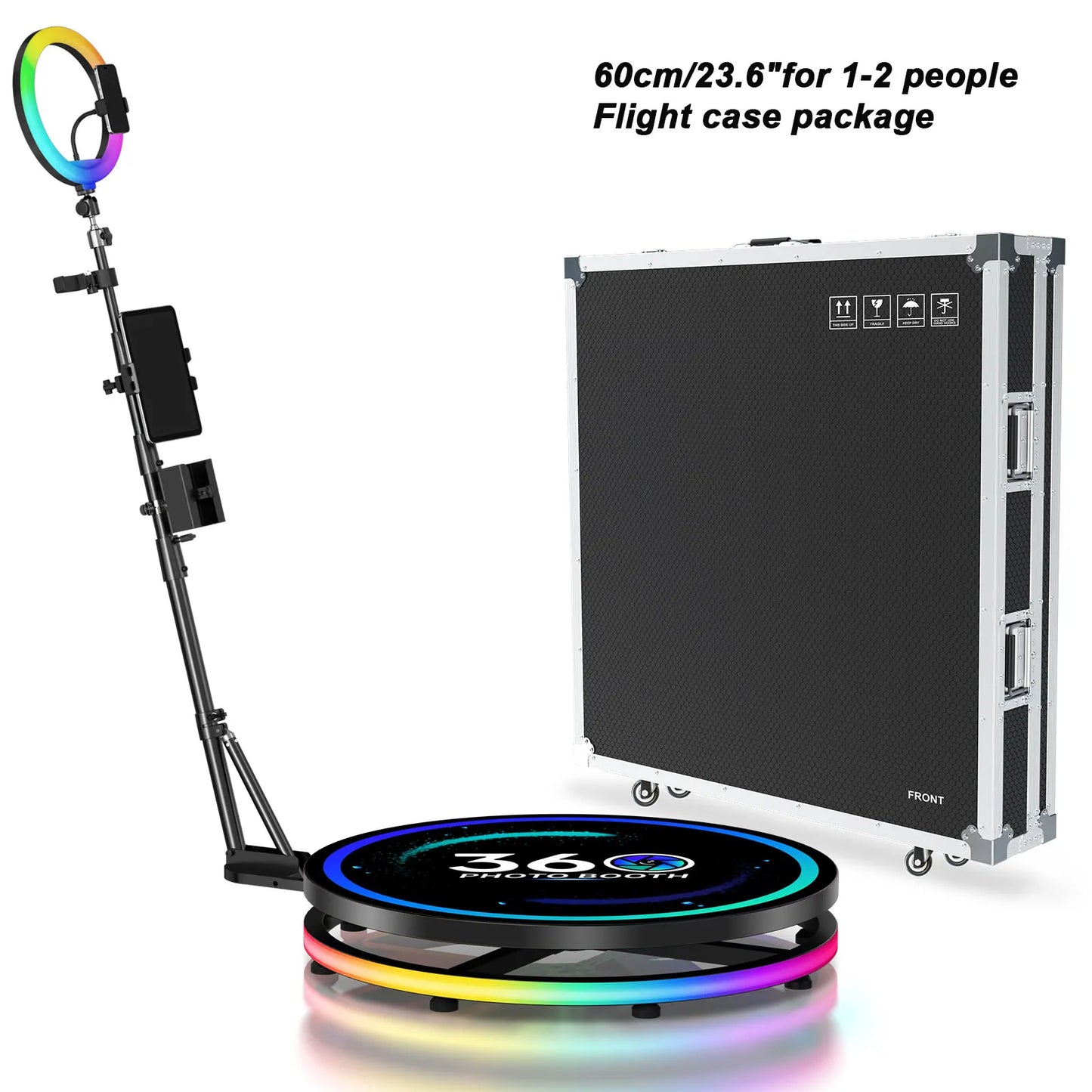 SpinStar™ 360 Photo Booth – APP & Remote Controlled Video Booth with RGB Ring Light for Events, Parties & Content Creation