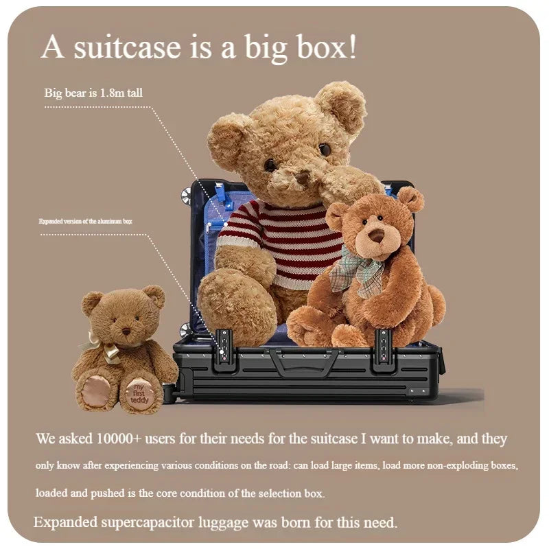 JetCrate™ Aluminum Travel Luggage - 20/22/24/26/28 Inch Trolley Luggage