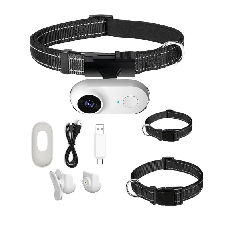 Pet Camera Collar - Outdoor Monitoring & Training Dog Camera with Wide Angle Lens