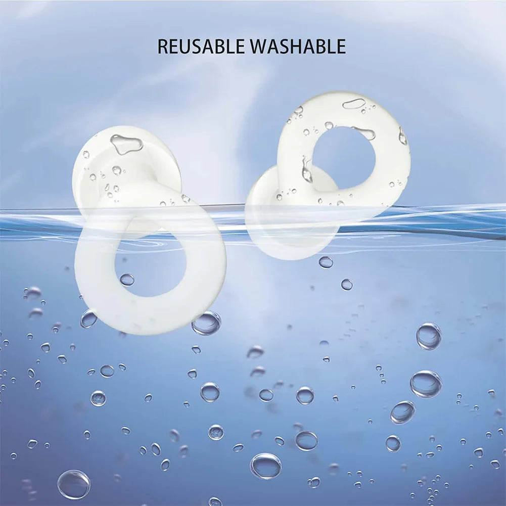 Reusable Noise-Canceling Ear Plugs – Waterproof Silicone Earplugs for Sleeping, Travel, Swimming & Noise Reduction (1 Pair)