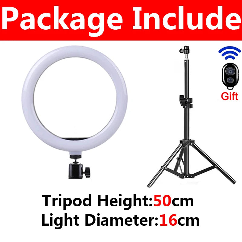 GlowCast™ 10” LED Selfie Ring Light – Adjustable Tripod + Phone Holder for Flawless Content Creation, Lives & Vlogs
