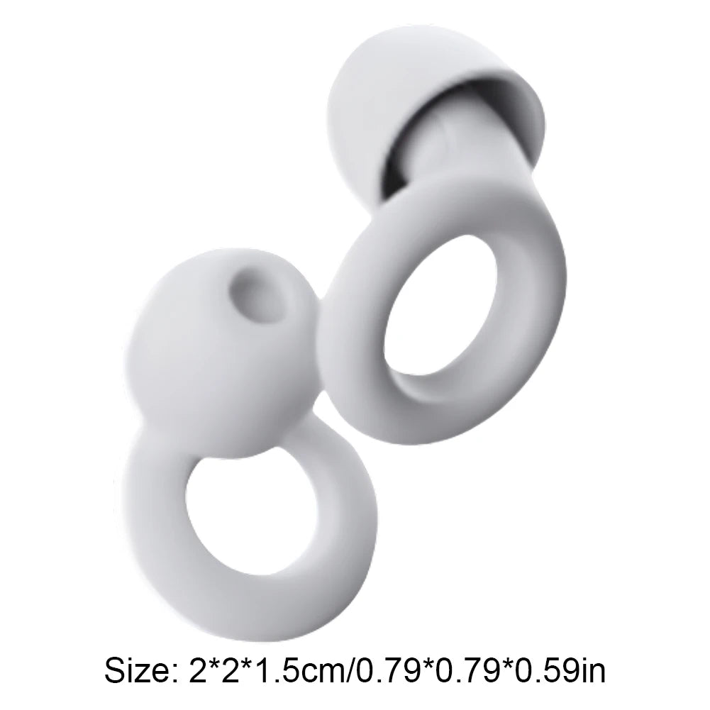 Reusable Noise-Canceling Ear Plugs – Waterproof Silicone Earplugs for Sleeping, Travel, Swimming & Noise Reduction (1 Pair)