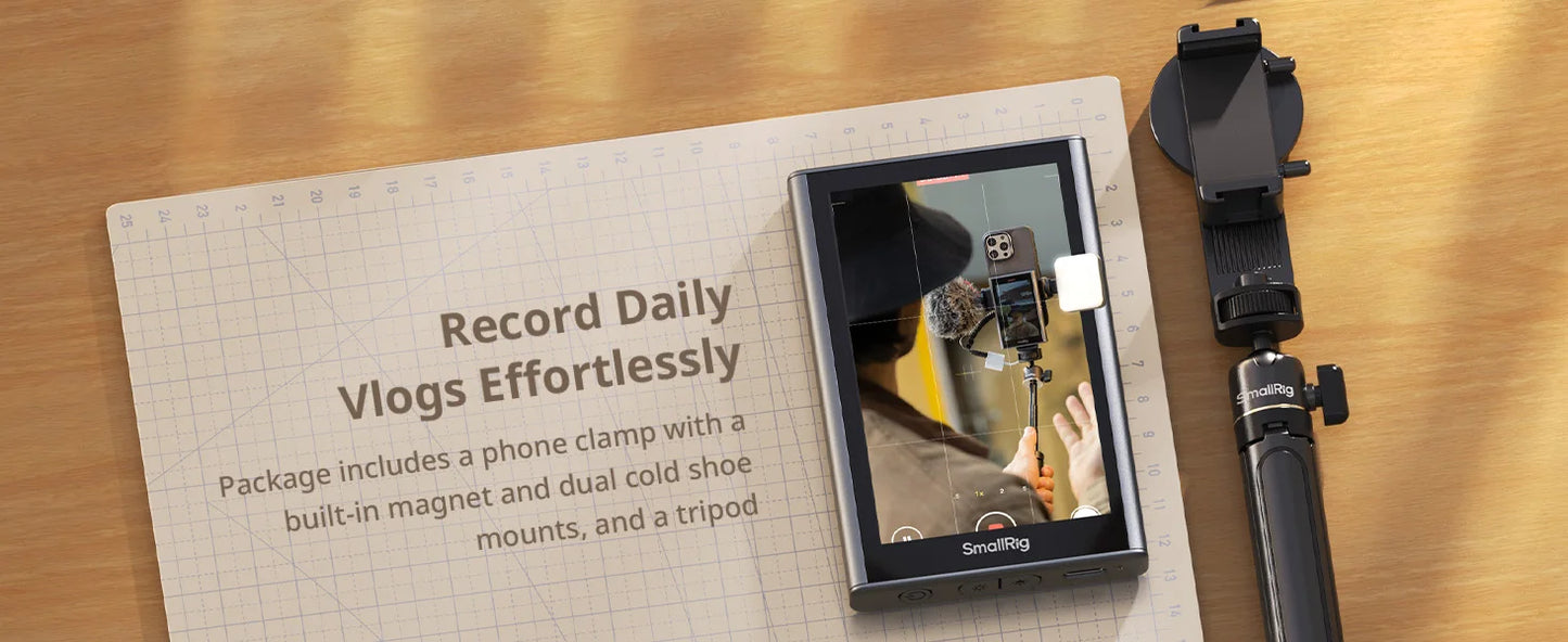 SmallRig Wireless Video Monitor for Phone Vlog Kit with Remote Control 1500mAh Battery