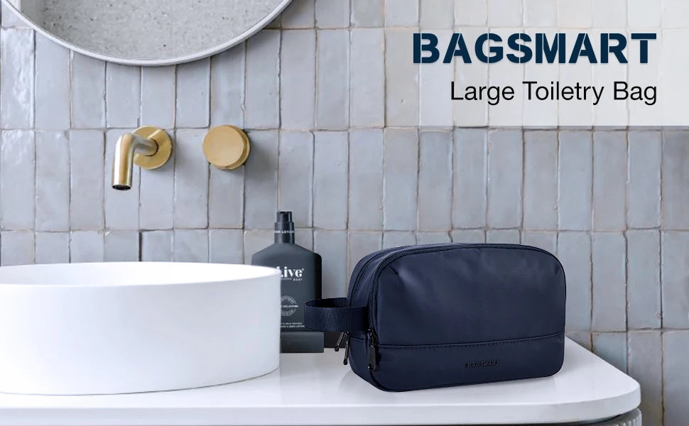 BAGSMART™ MetroDopp – Waterproof Travel Toiletry Organizer for Men