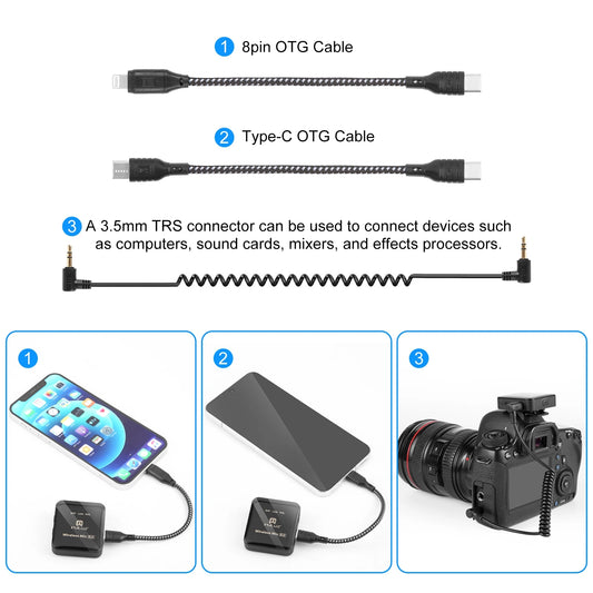 PULUZ Wireless Lavalier Mic – Clip-On Microphone (iPhone/Android/DSLR Compatible)