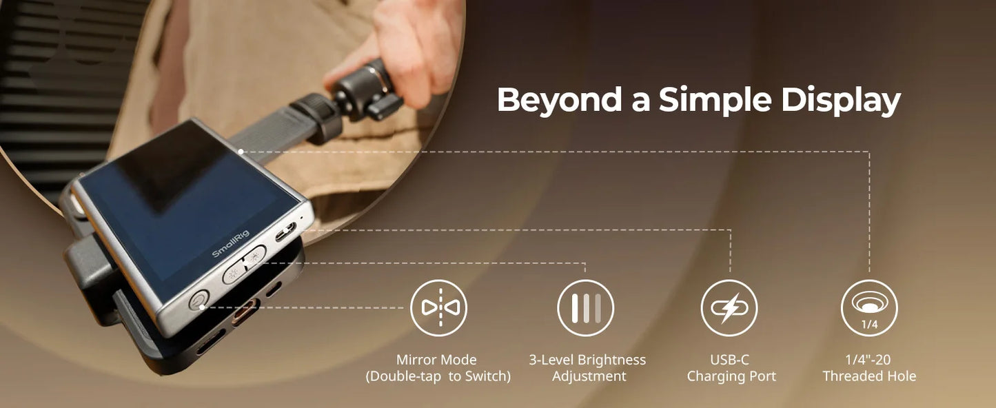 SmallRig Wireless Video Monitor for Phone Vlog Kit with Remote Control 1500mAh Battery