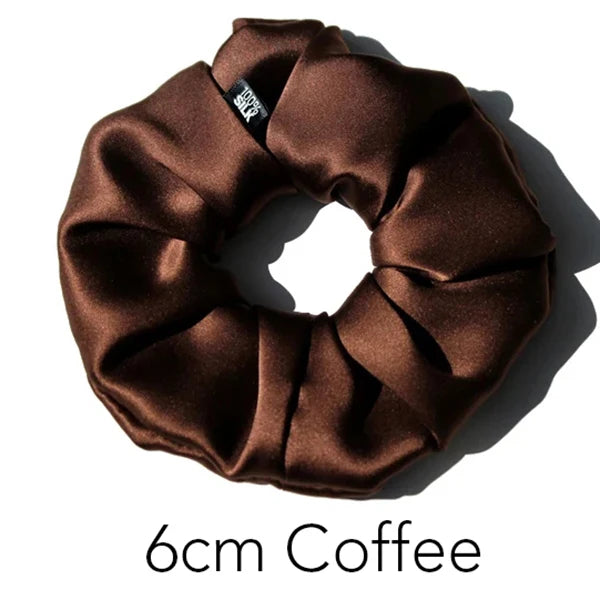 100% Mulberry Silk Oversized Scrunchies – XL Soft Hair Ties for Women & Girls, Gentle Elastic Ponytail Holders