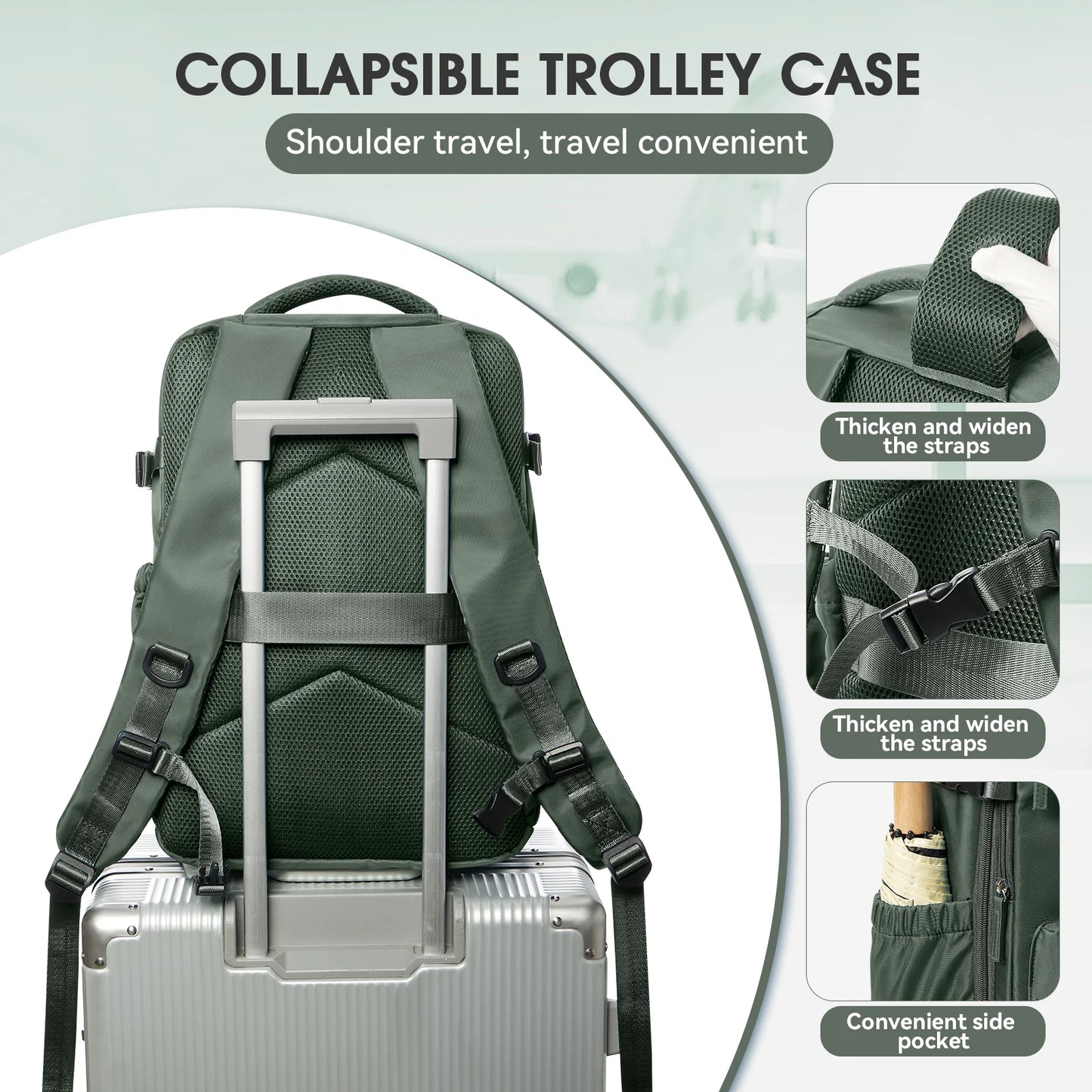 AirPack™ 30L Compression Travel Backpack – Sleek Business & Outdoor Laptop Carry with Expandable Vacuum Storage