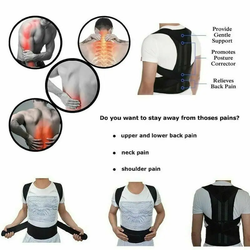 PostureAlign™ Dual Support Back Brace – Full Spine & Shoulder Corrector for Pain Relief & Posture Improvement