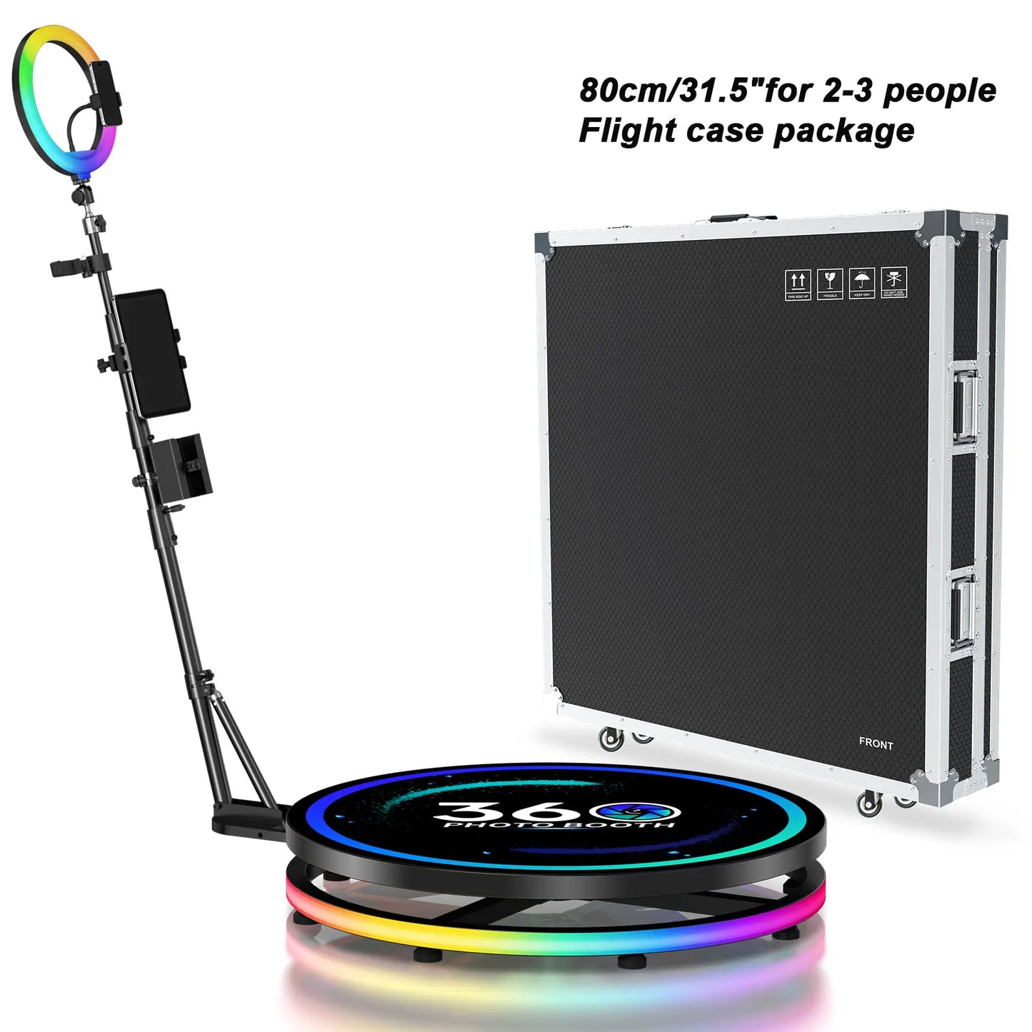 SpinStar™ 360 Photo Booth – APP & Remote Controlled Video Booth with RGB Ring Light for Events, Parties & Content Creation