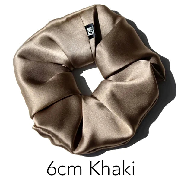 100% Mulberry Silk Oversized Scrunchies – XL Soft Hair Ties for Women & Girls, Gentle Elastic Ponytail Holders