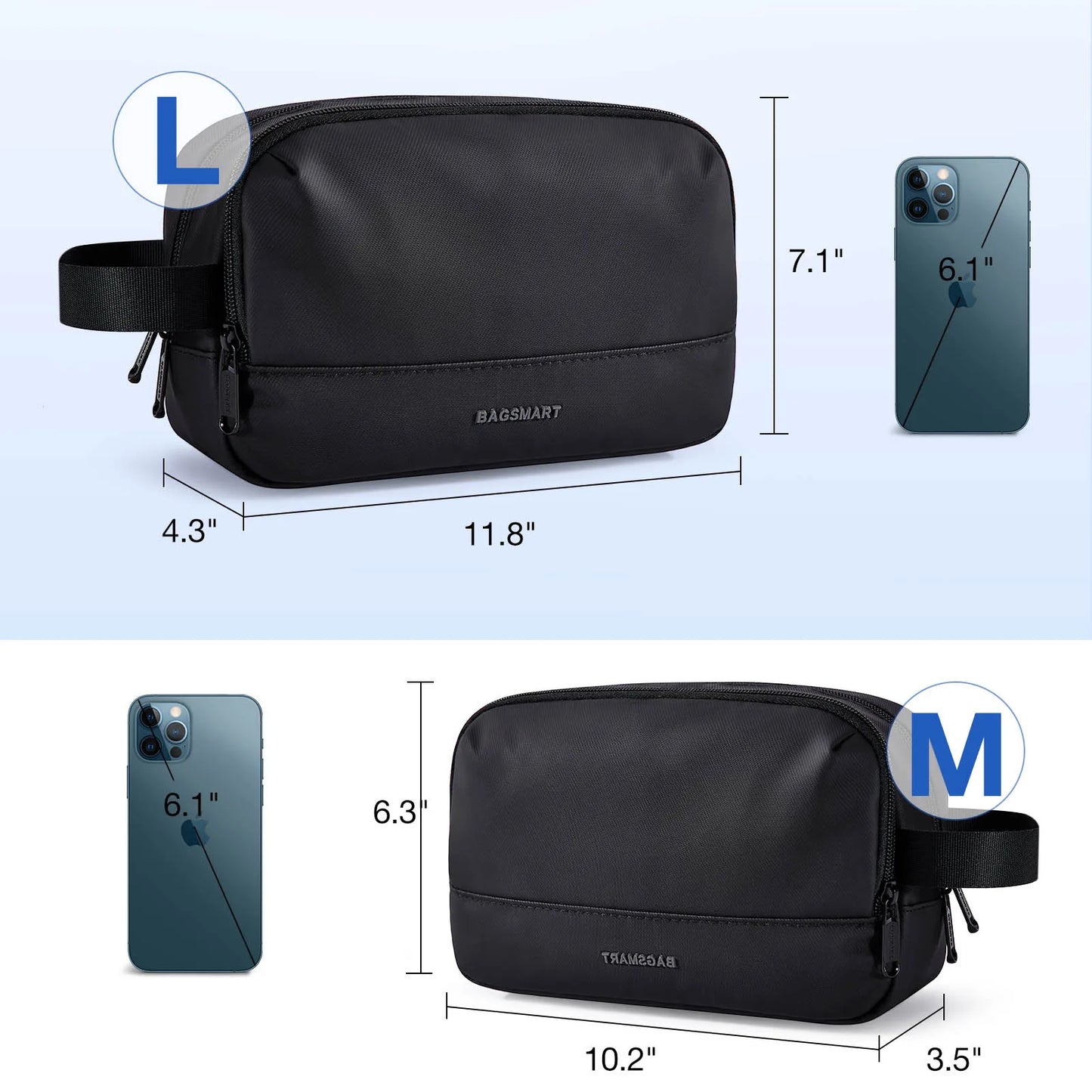 BAGSMART™ MetroDopp – Waterproof Travel Toiletry Organizer for Men