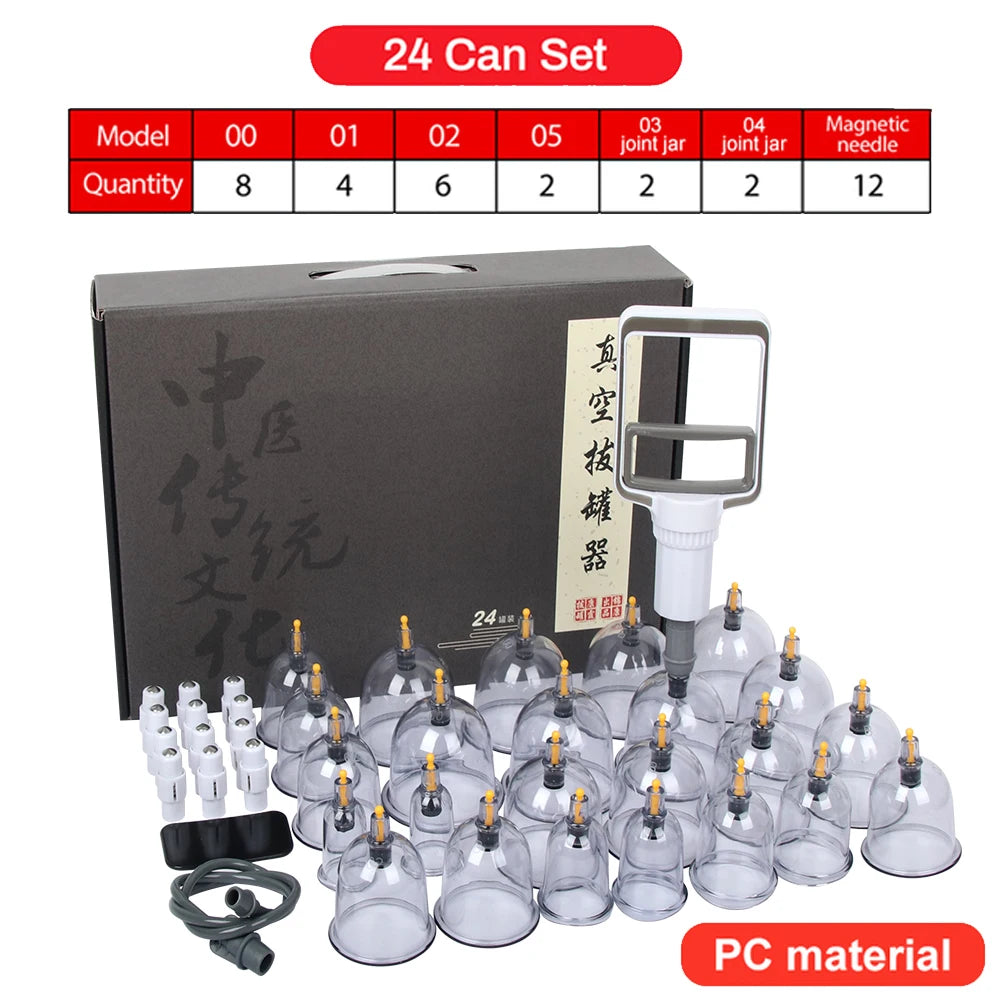 TheraCup Professional Cupping Therapy Set – Chinese Medicine Suction Cups for Massage & Pain Relief