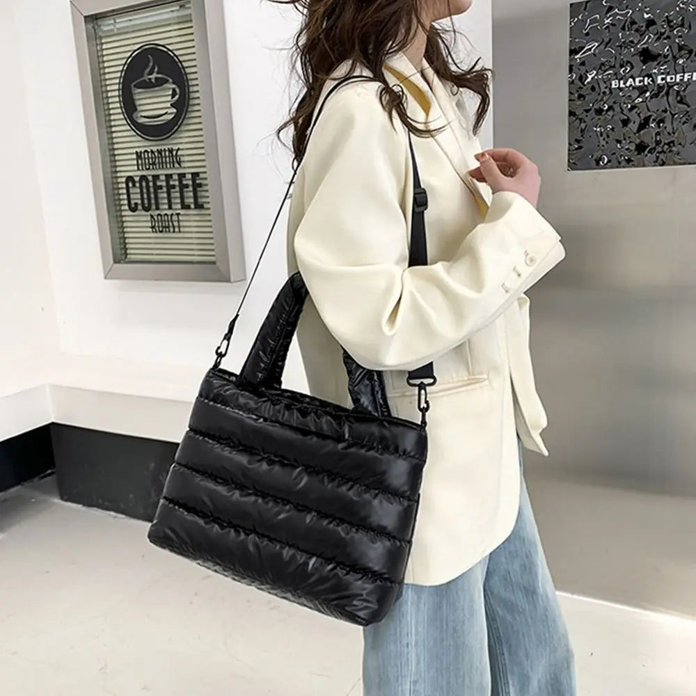 CloudTote™: Lightweight Down Cotton Shoulder & Crossbody Handbag