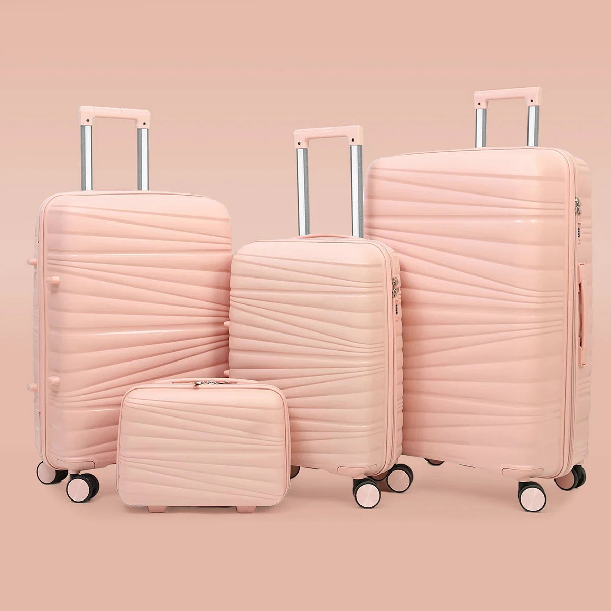 VintageVoyage™ Roller Suitcase 4 Piece Set - 14", 20", 24", and 28" sizes