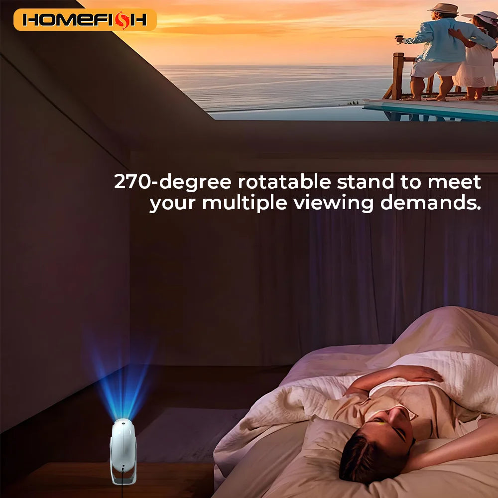 2025 Mini Android 4K Projector – 360° Rotating, WiFi 5G, BT 5.0