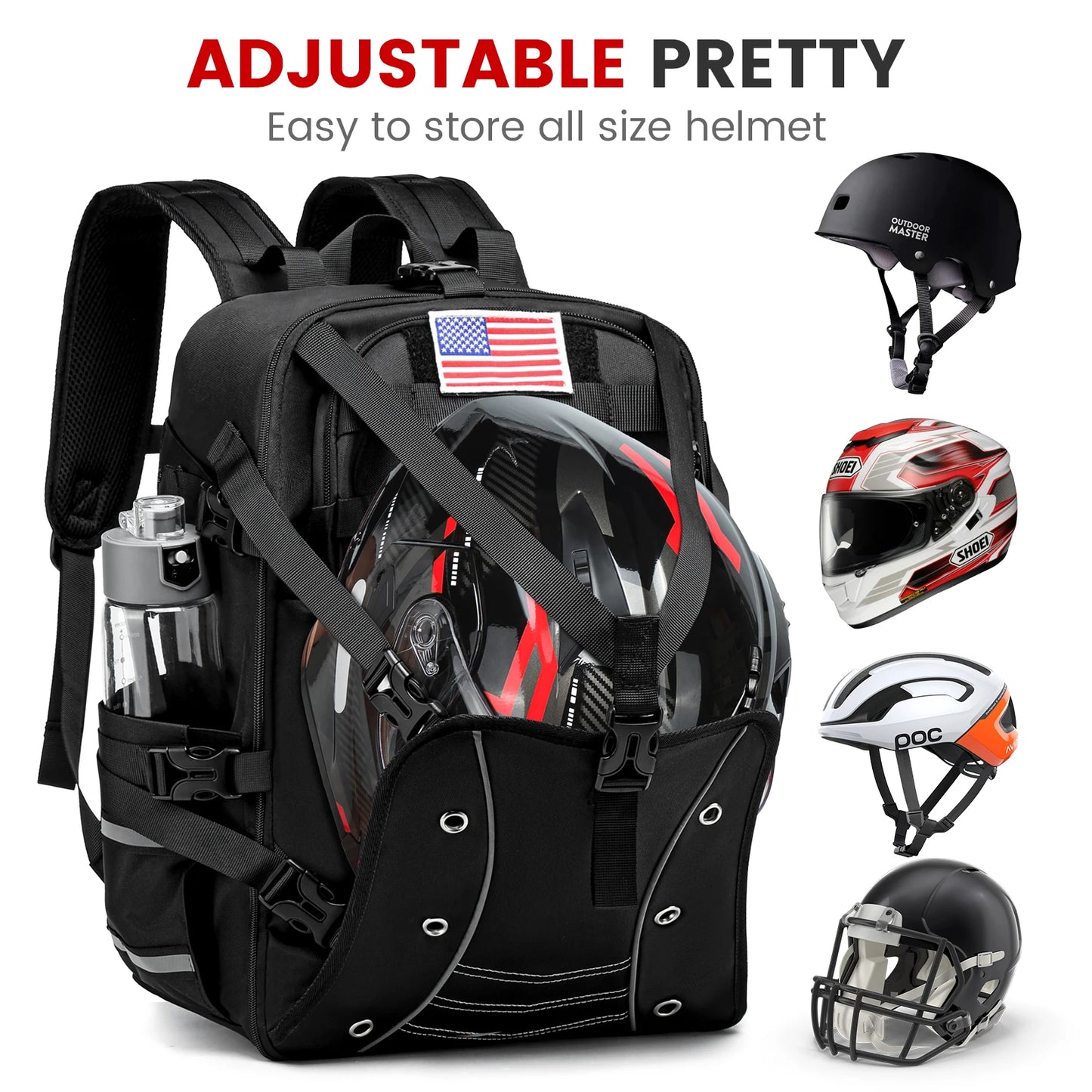 RiderVault™ Moto Helmet Backpack – Waterproof Large-Capacity Racing & Travel Gear Bag